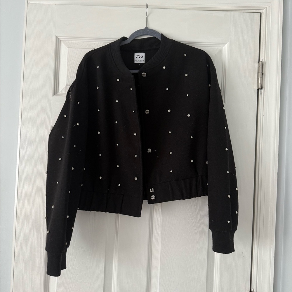 Zara Black diamond-Embellished Women's Jacket